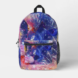 Kosmischer Abstrakter Katzentraum Bedruckter Rucksack