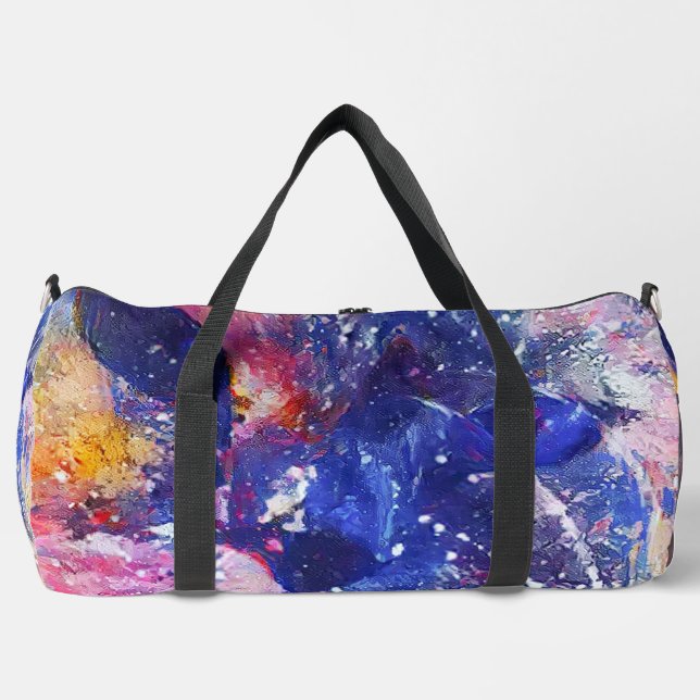 Kosmischer Abstrakter Katzentraum Duffle Bag (Vorderseite)