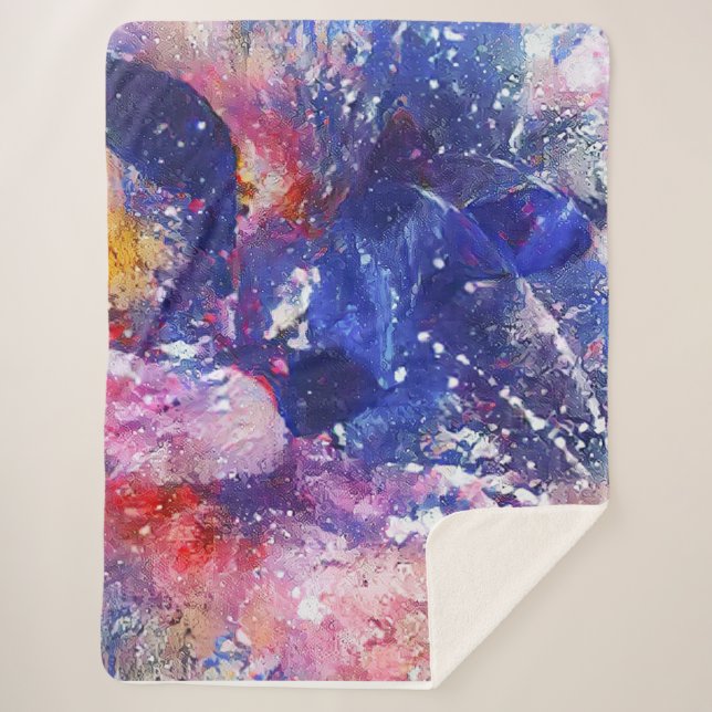 Kosmischer Abstrakter Katzentraum Sherpadecke (Vorderseite)