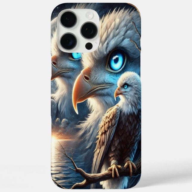 Kosmischer Adler Blick über den magischen blauen M iPhone 16 Pro Max Hülle (Rückseite)