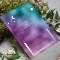Kosmischer Aquamariner Lila Silver Sun Moon Astron
