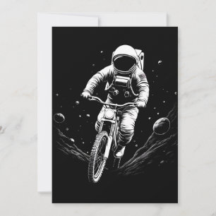Kosmischer Astronauten-Fahrrad-Raum-Abenteuer Feiertagskarte