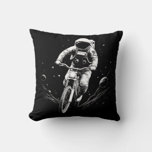 Kosmischer Astronauten-Fahrrad-Raum-Abenteuer Kissen