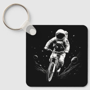 Kosmischer Astronauten-Fahrrad-Raum-Abenteuer Schlüsselanhänger
