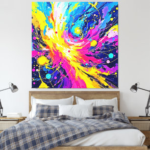 Kosmischer Ausbruch: Lebendige Spritzkunst Leinwanddruck