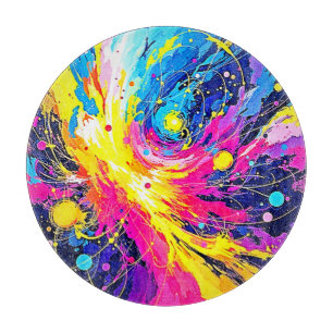 Kosmischer Ausbruch: Lebendige Spritzkunst Schneidebrett