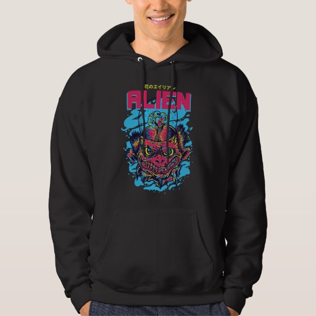Kosmischer Besucher : Die Alien Design Hoodie (Vorderseite)