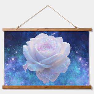 Kosmischer Blumen-Hängeteppich Wandteppich Mit Holzrahmen