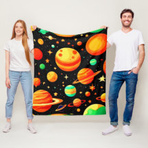 Kosmischer Cartoon in warmen Farbtönen