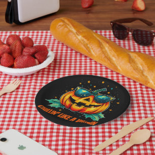 Kosmischer Cooler Jack-O-Space Pappteller