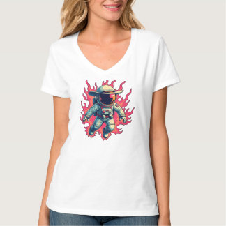 Kosmischer Cowboy - Astronaut in Flammen T-Shirt