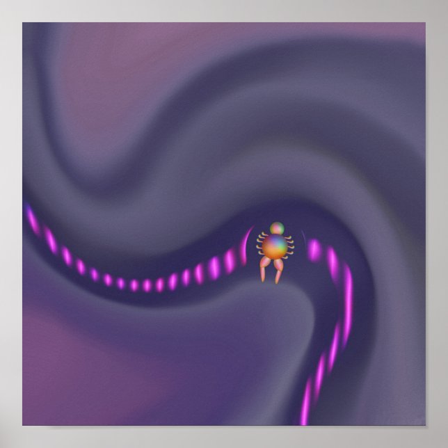 Kosmischer Drift-Reisender Abstrakte Sci-Fi-Digita Poster (Vorne)