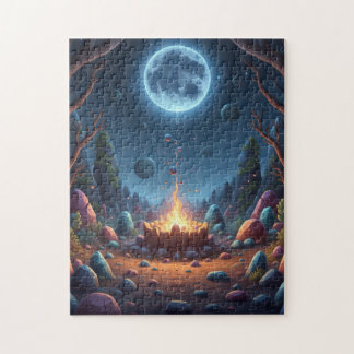 Kosmischer Feuer-Magie-Nacht-Lagerfeuer-Puzzle - F