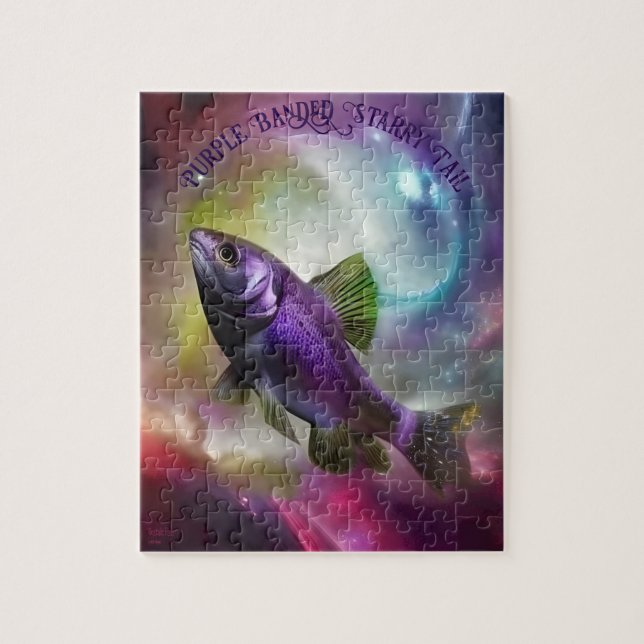 Kosmischer Fliegender Fisch AI Fantasy Digital Art (Vertikal)