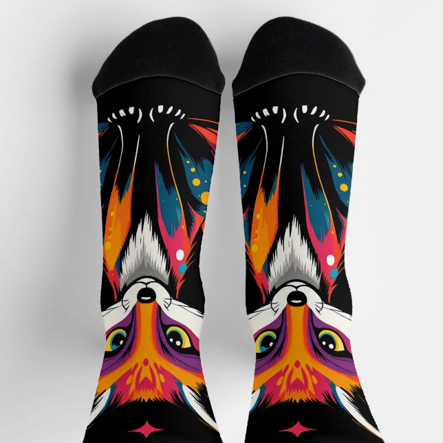 Kosmischer Fox Socken (Oben)
