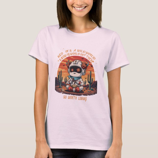 Kosmischer Frieden in einer wilden Welt T-Shirt (Vorderseite)