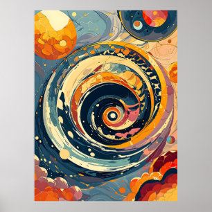 Kosmischer Geist: Abstrakte galaktische Swirt Kuns Poster
