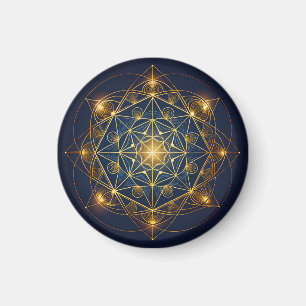 Kosmischer goldener Bauplan Magnet