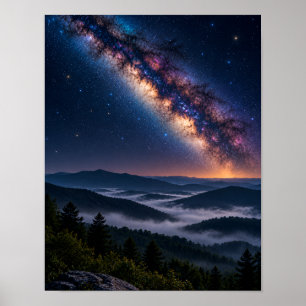 Kosmischer Grat Appalachian Nacht Himmel Poster