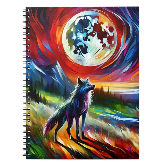 Kosmischer Heulwolf Notizbuch Notizblock (Vorderseite)
