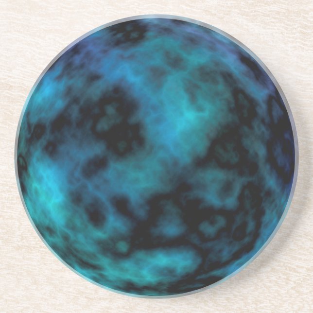 Kosmischer Imitat-Blau-Marmor Sandstein Untersetzer (Vorne)