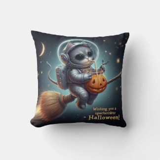 Kosmischer Katzenastronaut: Magie und Weltraumaben Kissen