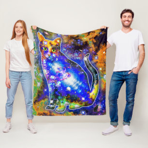 Kosmischer Katzenepsilon Fleecedecke