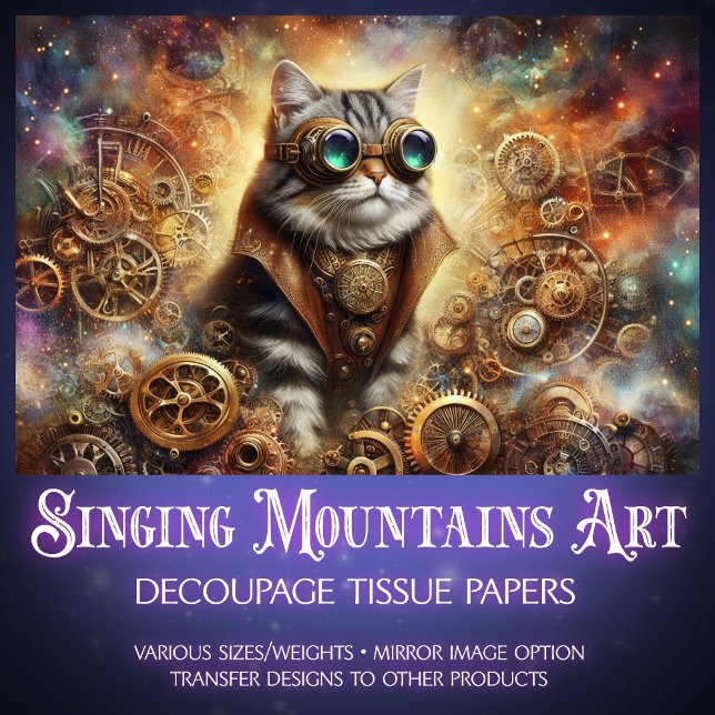 Kosmischer Katzenraum - Weltdekoutseite Seidenpapier (Von Creator hochgeladen)