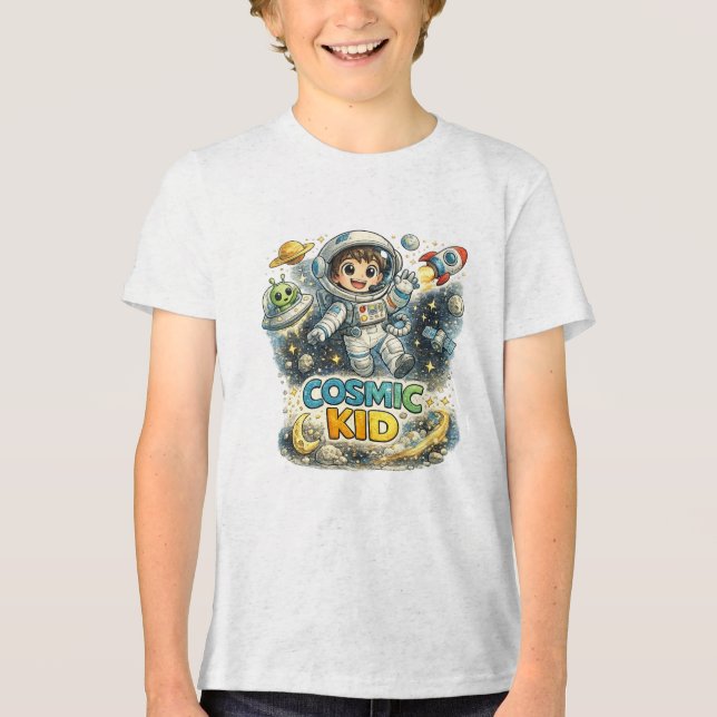 Kosmischer Knirps Tri-Blend Shirt (Vorderseite)