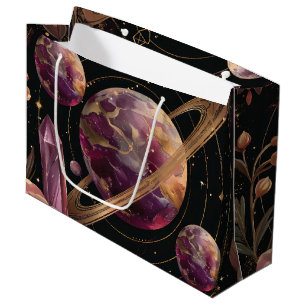 Kosmischer Kristallberingter Planet Fantasie Kunst Große Geschenktüte