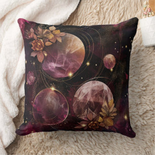 Kosmischer Kristallberingter Planet Fantasie Kunst Kissen