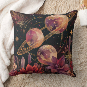 Kosmischer Kristallberingter Planet Fantasie Kunst Kissen