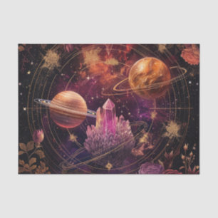 Kosmischer Kristallberingter Planet Fantasie Kunst Seidenpapier