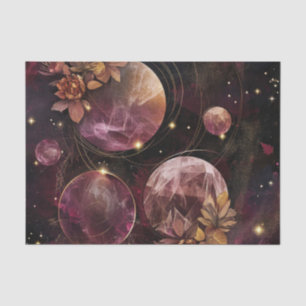Kosmischer Kristallberingter Planet Fantasie Kunst Seidenpapier