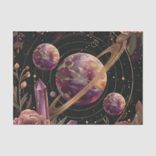 Kosmischer Kristallberingter Planet Fantasie Kunst Seidenpapier