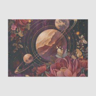 Kosmischer Kristallberingter Planet Fantasie Kunst Seidenpapier
