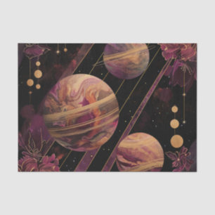 Kosmischer Kristallberingter Planet Fantasie Kunst Seidenpapier