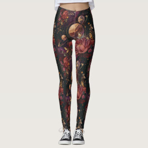 Kosmischer Kristallberingter Planet Fantasy Art (3 Leggings