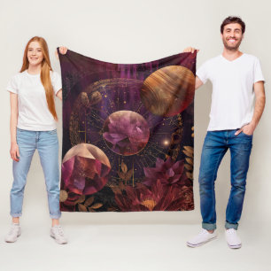 Kosmischer Kristallberingter Planet Fantasy Art (7 Fleecedecke