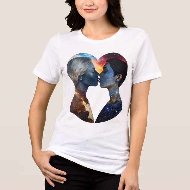 Kosmischer Kuss die Einheit der Universen Tri-Blend Shirt (Vorderseite)