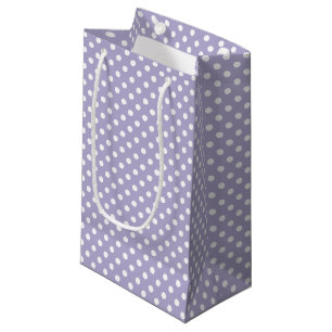 Kosmischer Lavendel & weiße Polka Dosen Geschenkta Kleine Geschenktüte