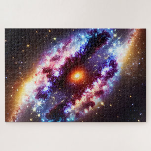 Kosmischer Lila blauer Nebel Gaswolken galaktisch
