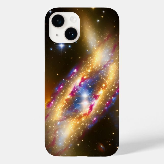 Kosmischer Lila blauer Urknall explodierendes, gal Case-Mate iPhone 14 Hülle (Rückseite)
