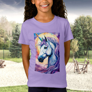 Kosmischer Lila Einhorn-T - Shirt