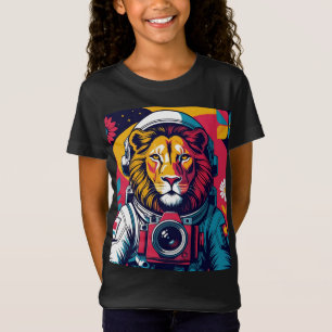 Kosmischer Löwe Astronauten Kissen Fette Raum Ku T-Shirt