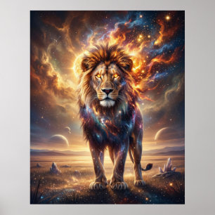 Kosmischer Löwe Stellarer König Poster