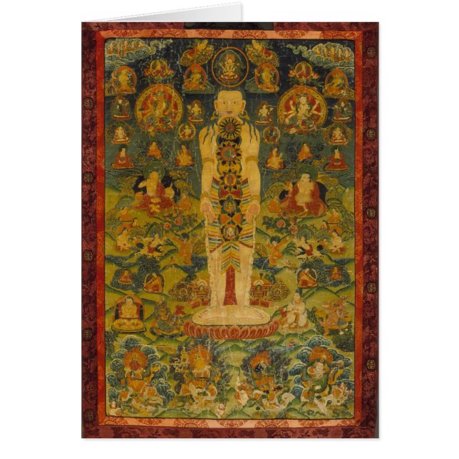 Kosmischer Mann-tibetanisches Yoga Thangka (Vorne)