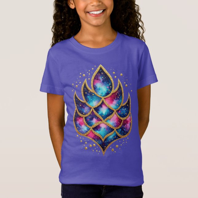 Kosmischer Mermaid-Schwanz T-Shirt (Vorderseite)
