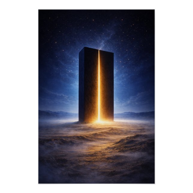 Kosmischer Monolith – Licht jenseits der Leere Poster (Vorderseite)