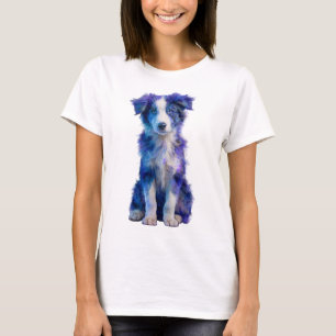 Kosmischer Nebel Border Collie Welpe Frauen T-Shirt